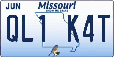 MO license plate QL1K4T