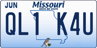 MO license plate QL1K4U
