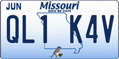 MO license plate QL1K4V
