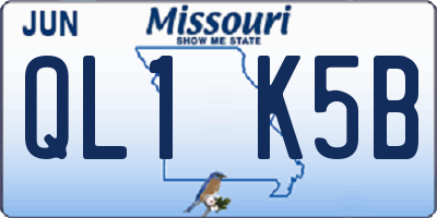 MO license plate QL1K5B