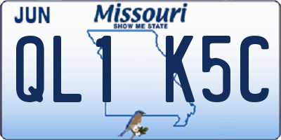 MO license plate QL1K5C