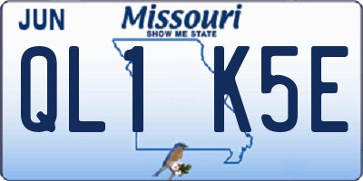 MO license plate QL1K5E