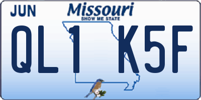 MO license plate QL1K5F
