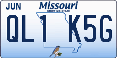 MO license plate QL1K5G