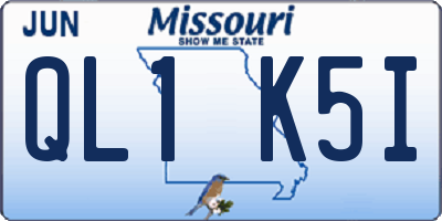 MO license plate QL1K5I