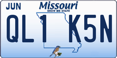 MO license plate QL1K5N
