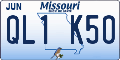 MO license plate QL1K5O