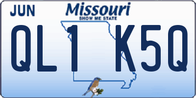 MO license plate QL1K5Q