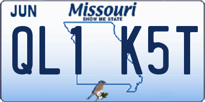 MO license plate QL1K5T