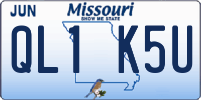MO license plate QL1K5U
