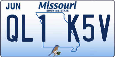 MO license plate QL1K5V