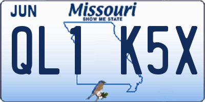 MO license plate QL1K5X