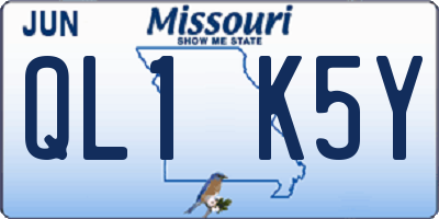 MO license plate QL1K5Y