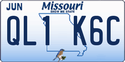 MO license plate QL1K6C