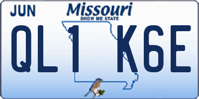MO license plate QL1K6E