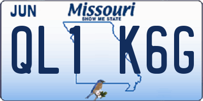 MO license plate QL1K6G