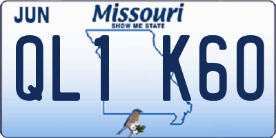 MO license plate QL1K6O