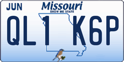 MO license plate QL1K6P