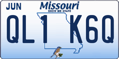 MO license plate QL1K6Q