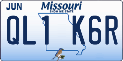 MO license plate QL1K6R