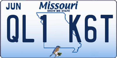 MO license plate QL1K6T