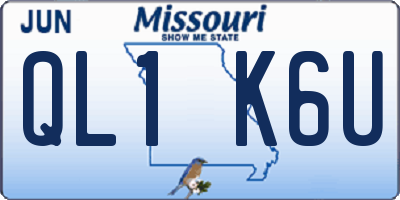 MO license plate QL1K6U