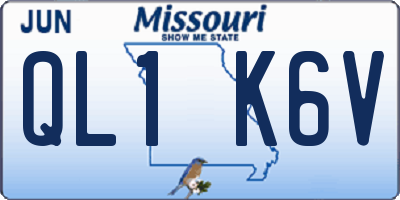 MO license plate QL1K6V