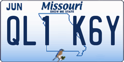 MO license plate QL1K6Y