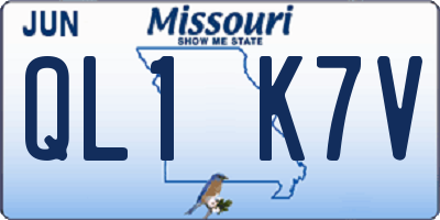 MO license plate QL1K7V