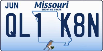 MO license plate QL1K8N