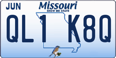 MO license plate QL1K8Q