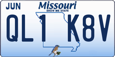 MO license plate QL1K8V