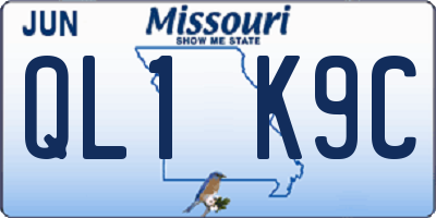 MO license plate QL1K9C