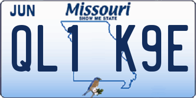 MO license plate QL1K9E