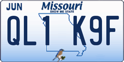MO license plate QL1K9F