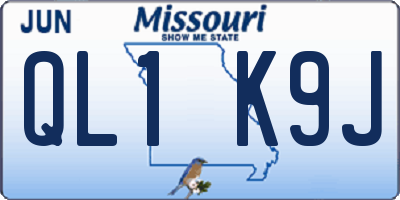 MO license plate QL1K9J