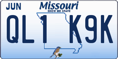 MO license plate QL1K9K