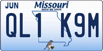 MO license plate QL1K9M