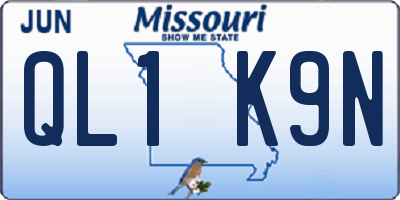 MO license plate QL1K9N