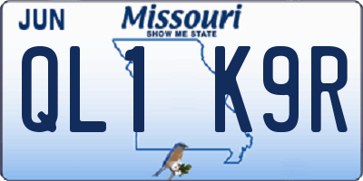 MO license plate QL1K9R