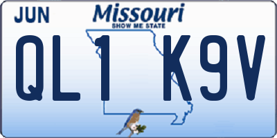 MO license plate QL1K9V