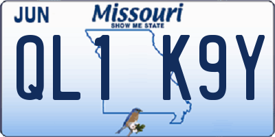 MO license plate QL1K9Y