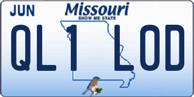 MO license plate QL1L0D
