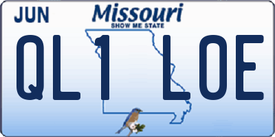 MO license plate QL1L0E