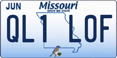 MO license plate QL1L0F