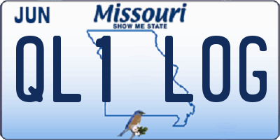 MO license plate QL1L0G