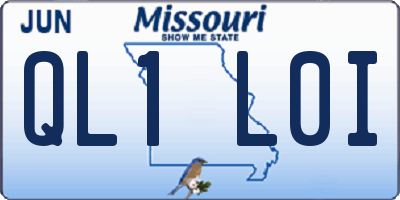 MO license plate QL1L0I