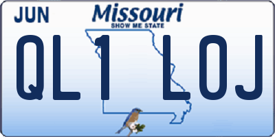MO license plate QL1L0J