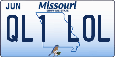 MO license plate QL1L0L