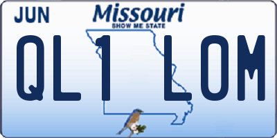 MO license plate QL1L0M